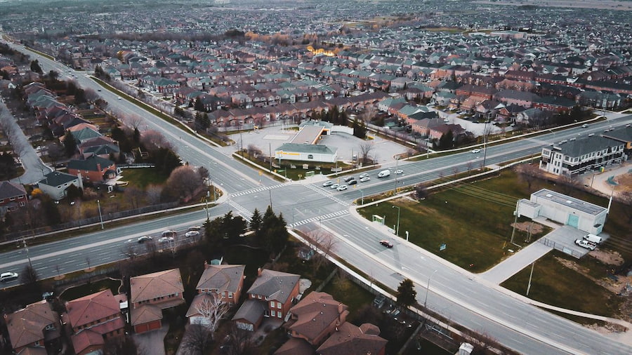 Aerial view of new residential home subdivision eligible for Ontario HST rebate 2026